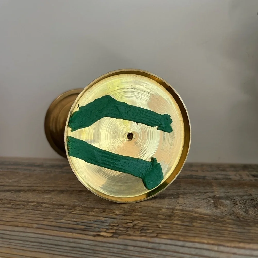 Brass candlestick for pillar candles - Picture 6 of 6